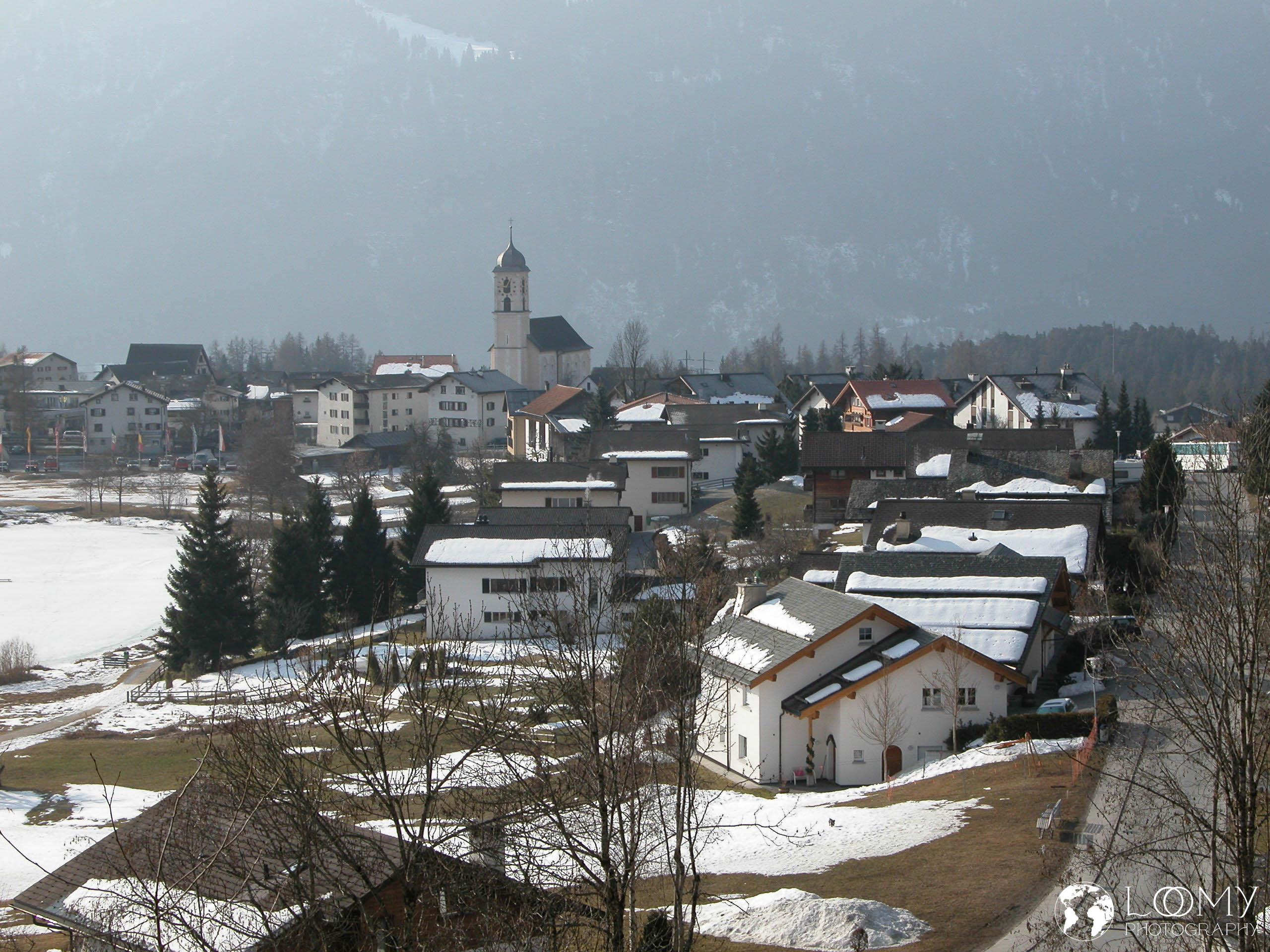 Blick vom Balkon aufs Dorf